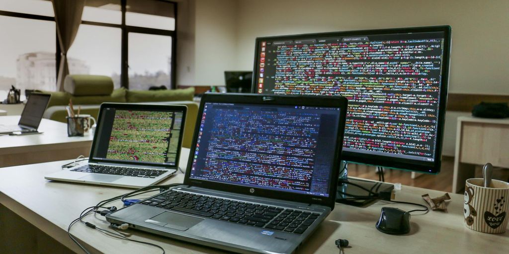 photographer using editing software on computer in modern office